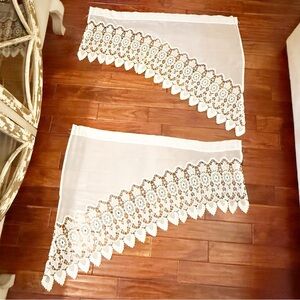 JCPenney Ivory Lace Valance Swag Curtain Vintage